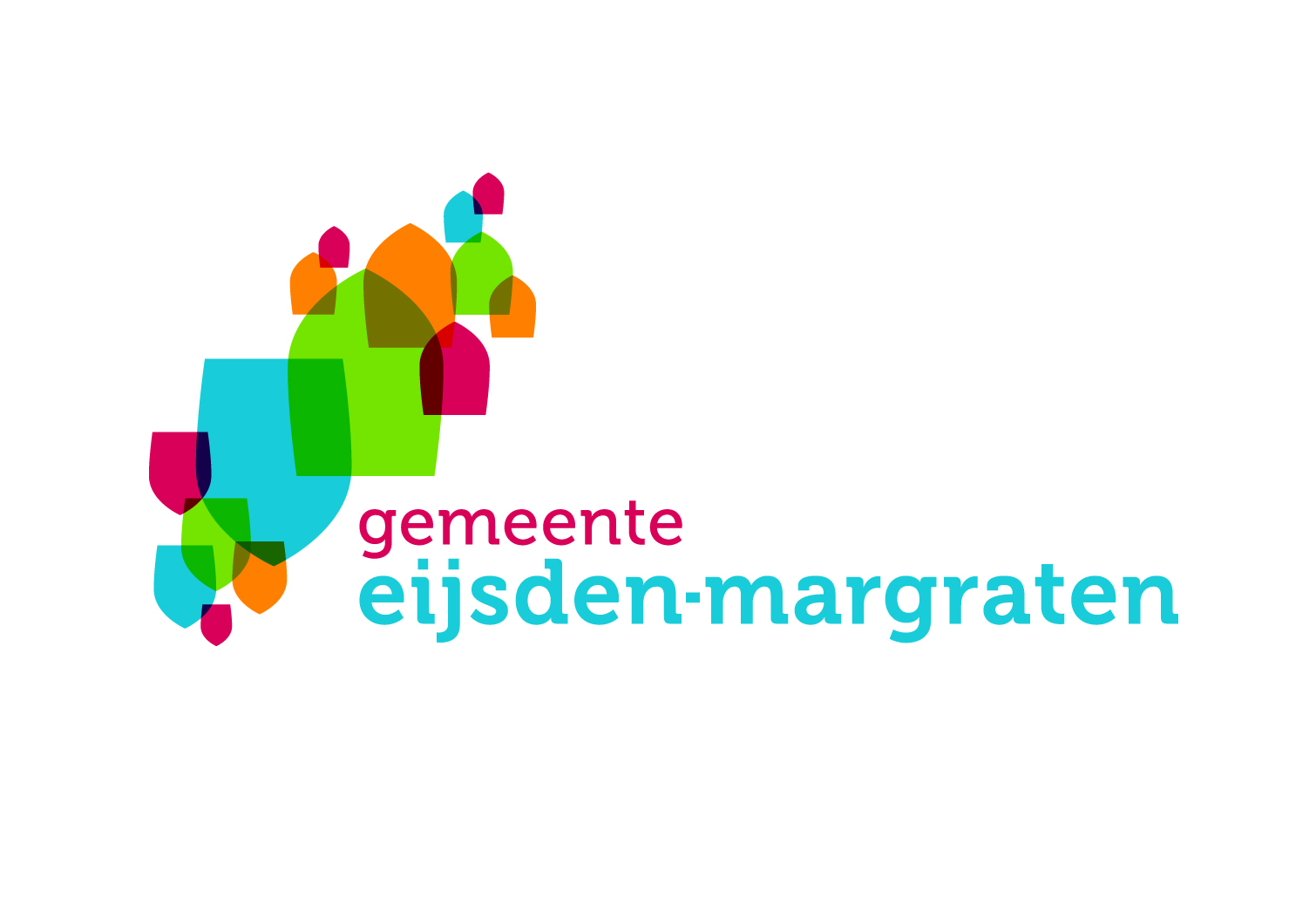Logo gemeente Eijsden-Margraten: woordmerk en beeldmerk waarbij schildjes symbool staan voor de dorpen.