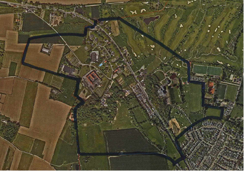 Kaart met bovenaanzicht van het gebied Poort van het Heuvelland.